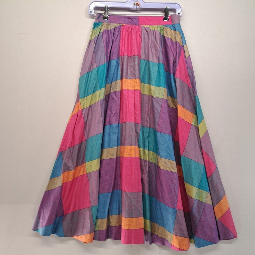 Vintage Long Skirt Lot of 7 Plaid Solid Size 2 XS / S 70s 80s Blake Russ Togs - Picture 10 of 16